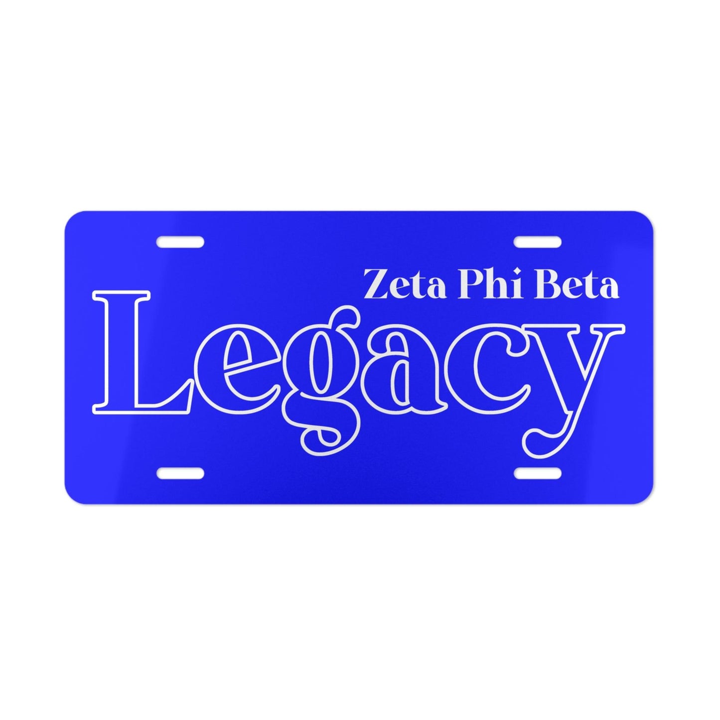 Zeta Phi Beta Legacy Vanity Plate