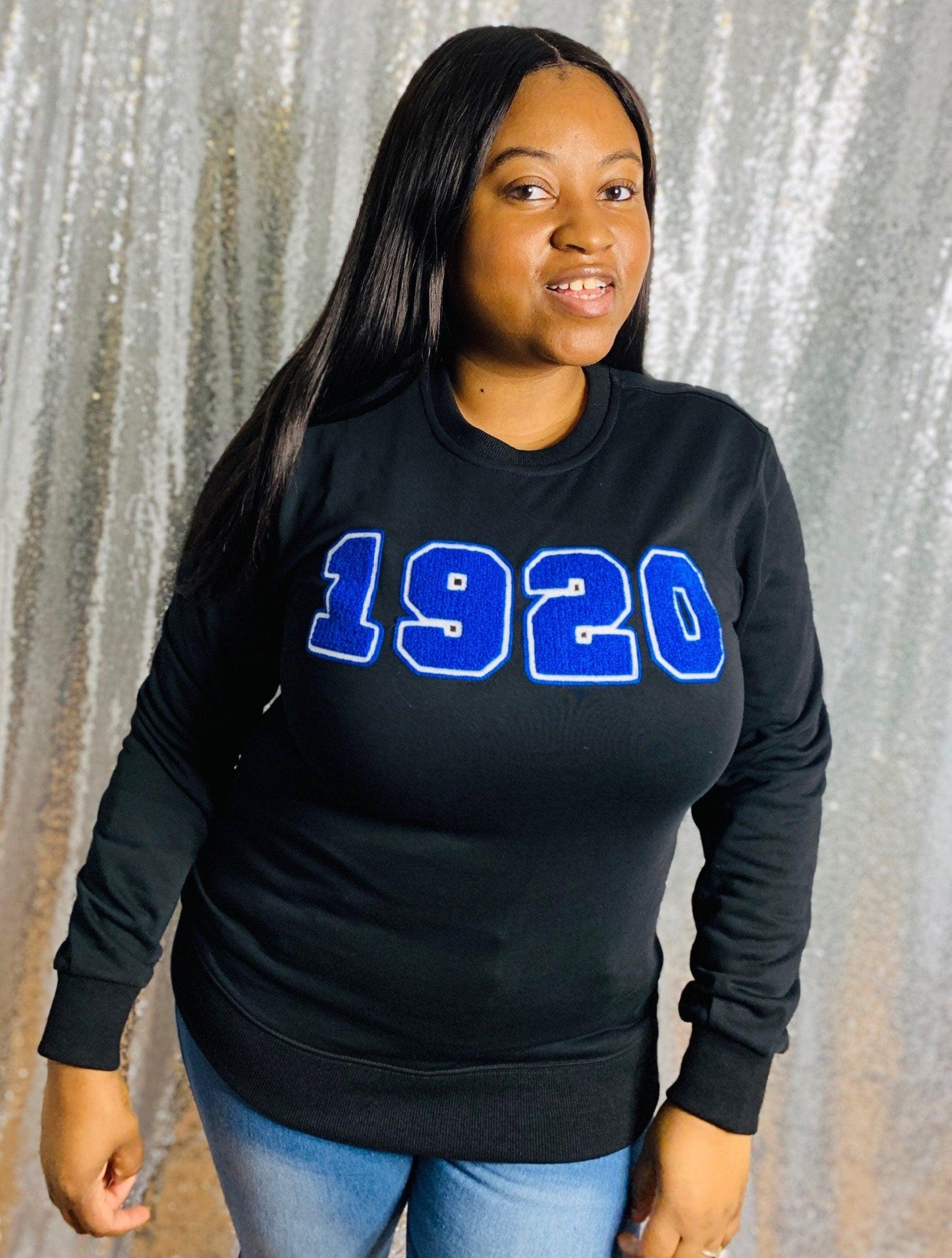 Zeta Phi Beta Sorority Gifts | 1920 Crew Sweatshirt | ZPhiB1920 Sweater| Finer Woman | Sisterhood | ZPhiB | Royal Blue White | Z-Phiii ZPB