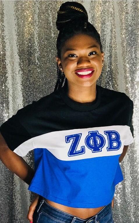 Zeta Phi Beta Sorority Gifts | 1920 Crew | ZPhiB1920 Crop Top | Finer Woman Tee | Sisterhood | ZPhiB | Royal Blue White | Z-Phiii ZPB